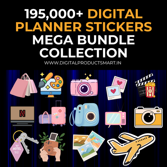 195,000+ Digital Planner Stickers Mega Bundle Collection
